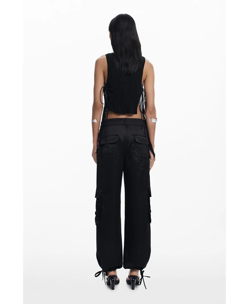 Desigual Women's Satin cargo pants