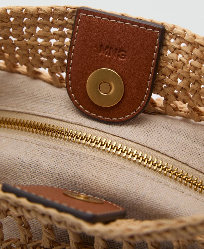 Mango Women's Natural Fiber Shoulder Bag