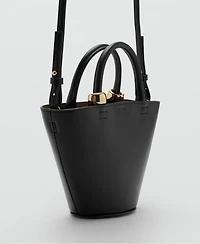 Mango Women's Metallic Detail Mini Shopper Bag