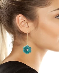 Robert Lee Morris Soho Faux Stone Patina Flora Dangle Earrings