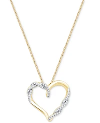 Diamond Open Heart 18" Pendant Necklace (1/6 ct. t.w.) in 10k Gold