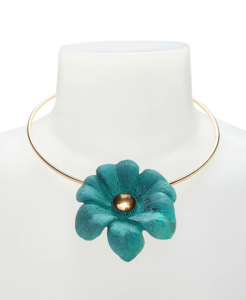 Robert Lee Morris Soho Faux Stone Patina Flora Wire Necklace