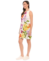 London Times Women's Floral-Print Sleeveless Shift Dress