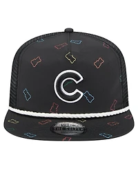New Era Men's Black Chicago Cubs Gummy Golfer Trucker Adjustable Hat
