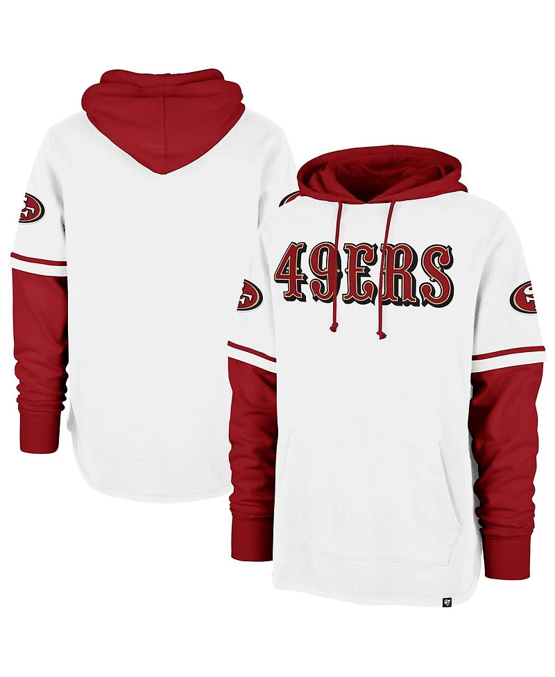 '47 Brand Men's White San Francisco 49ers Trifecta Shortstop Pullover Hoodie