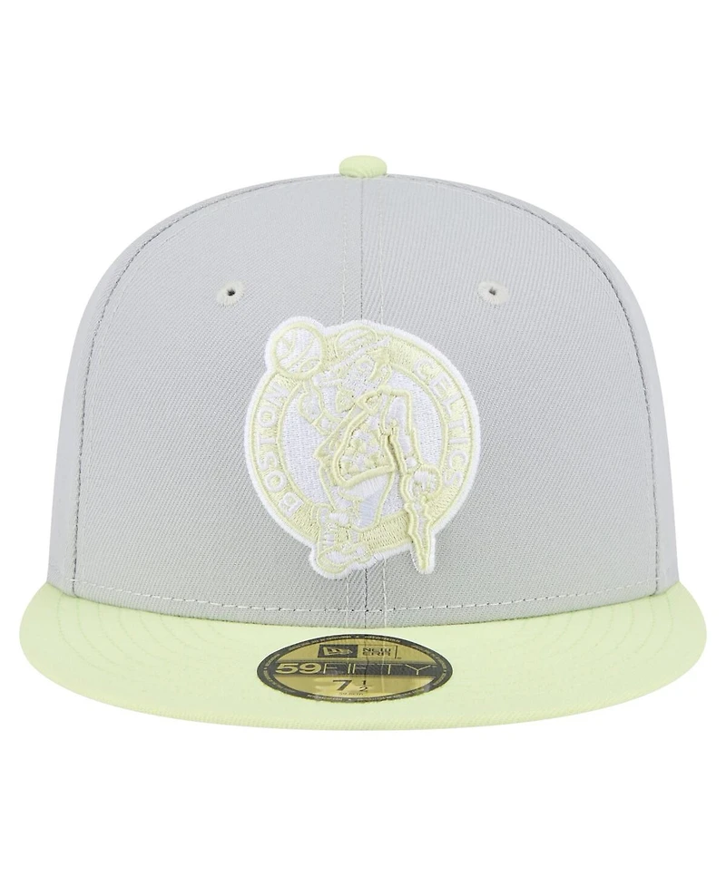 New Era Men's Gray/Green Boston Celtics Color Pack 2-Tone 59FIFTY Fitted Hat