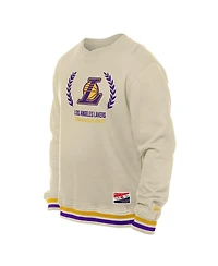 New Era Men's White Los Angeles Lakers Throwback Vintage Pullover Sweatshirt