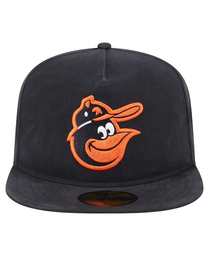 New Era Men's Black Baltimore Orioles Championship Side Flag A-Frame 59FIFTY Fitted Hat