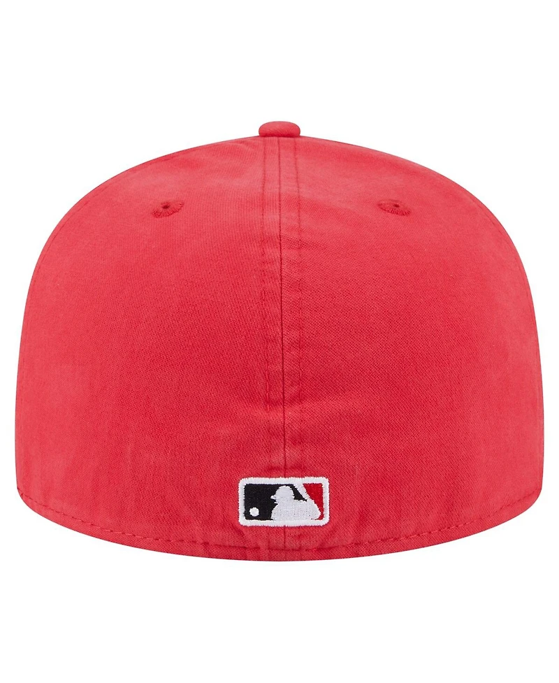 New Era Men's Red Cincinnati Reds Championship Side Flag A-Frame 59FIFTY Fitted Hat