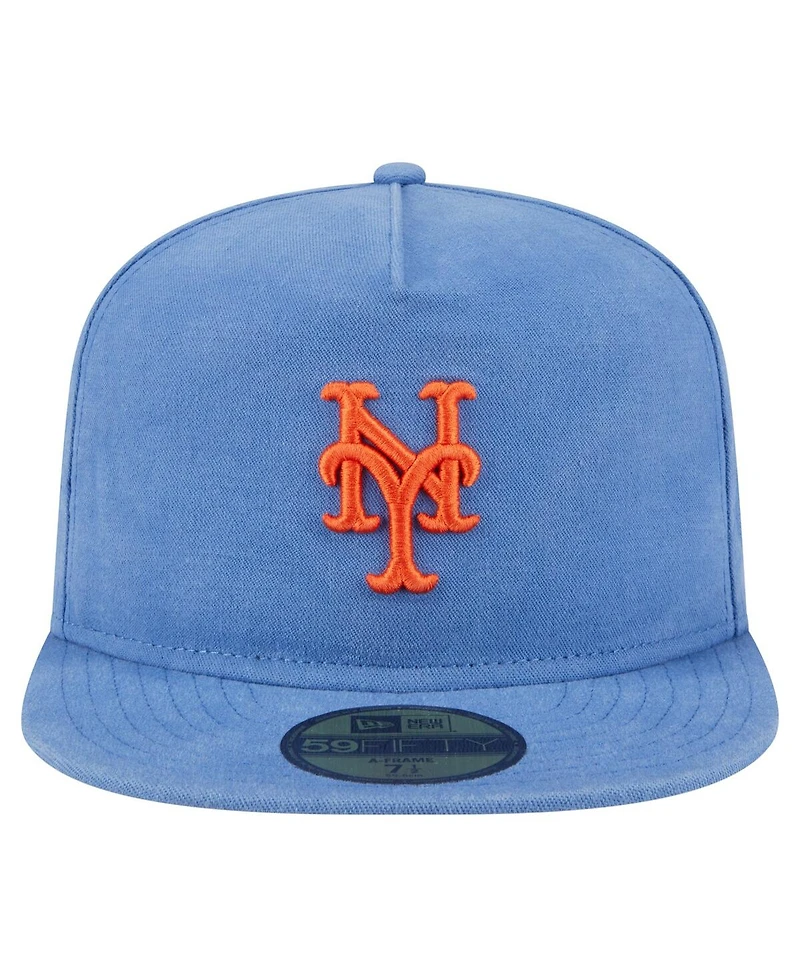 New Era Men's Blue New York Mets Championship Side Flag A-Frame 59FIFTY Fitted Hat