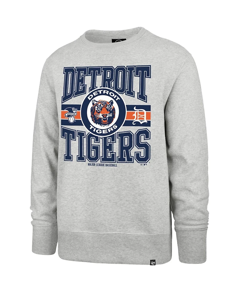'47 Brand Men's Gray Detroit Tigers Letters Headline Pullover Sweatshirt
