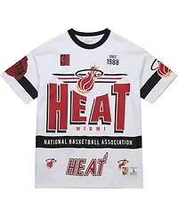 Mitchell & Ness Men's and Women's White Miami Heat Hardwood Classics Vintage Team Origins Premium T-Shirt
