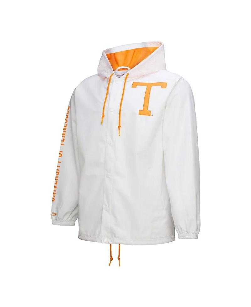 Mitchell & Ness Men's White Tennessee Volunteers Coaches Full-Snap Hoodie Jacket