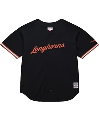 Mitchell & Ness Men's Black Texas Longhorns On The Clock Full-Button Fashion Jersey