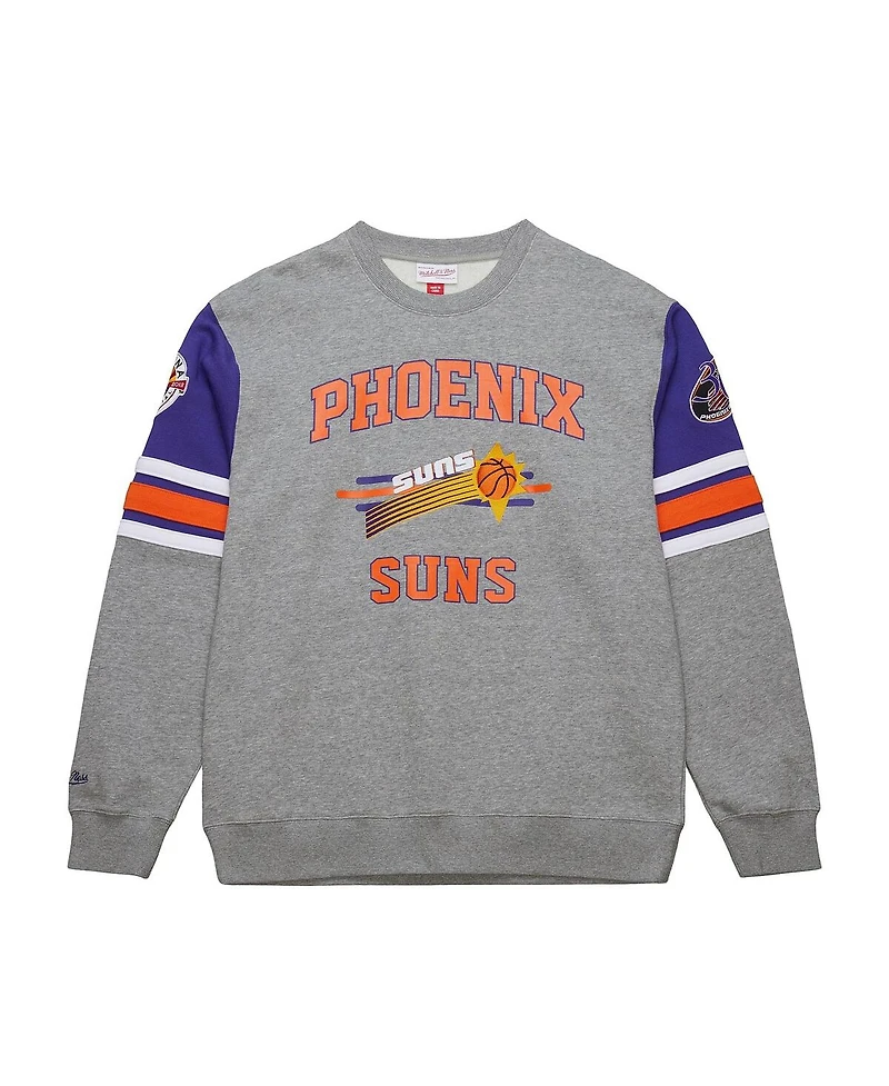 Mitchell & Ness Men's Heather Gray Phoenix Suns Hardwood Classics All Over 4.0 Pullover Sweatshirt