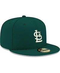New Era Men's Green St. Louis Cardinals White Logo 59FIFTY Fitted Hat
