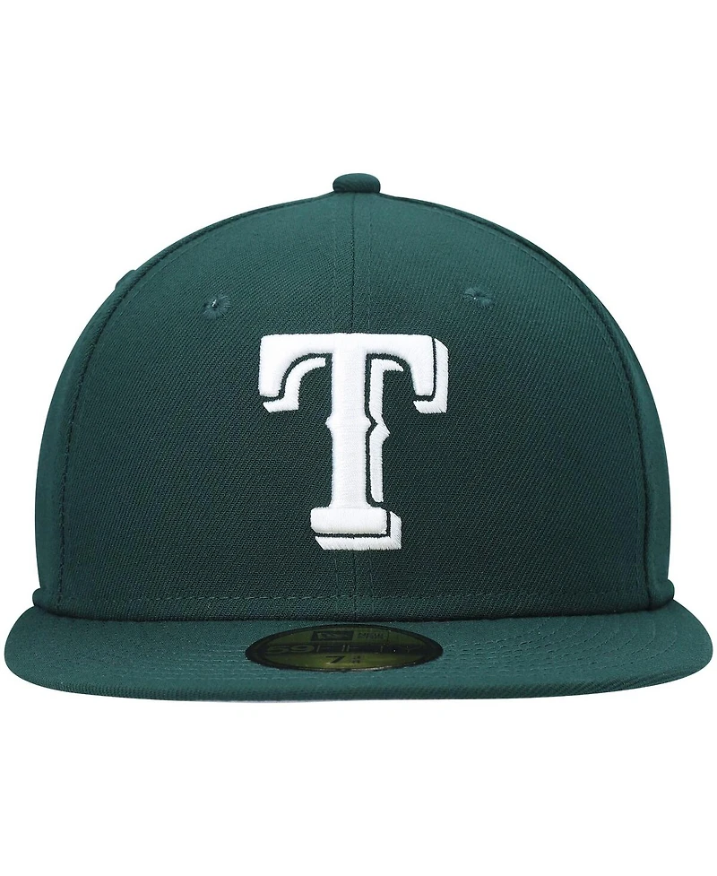 New Era Men's Green Texas Rangers White Logo 59FIFTY Fitted Hat