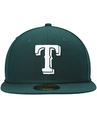 New Era Men's Green Texas Rangers White Logo 59FIFTY Fitted Hat