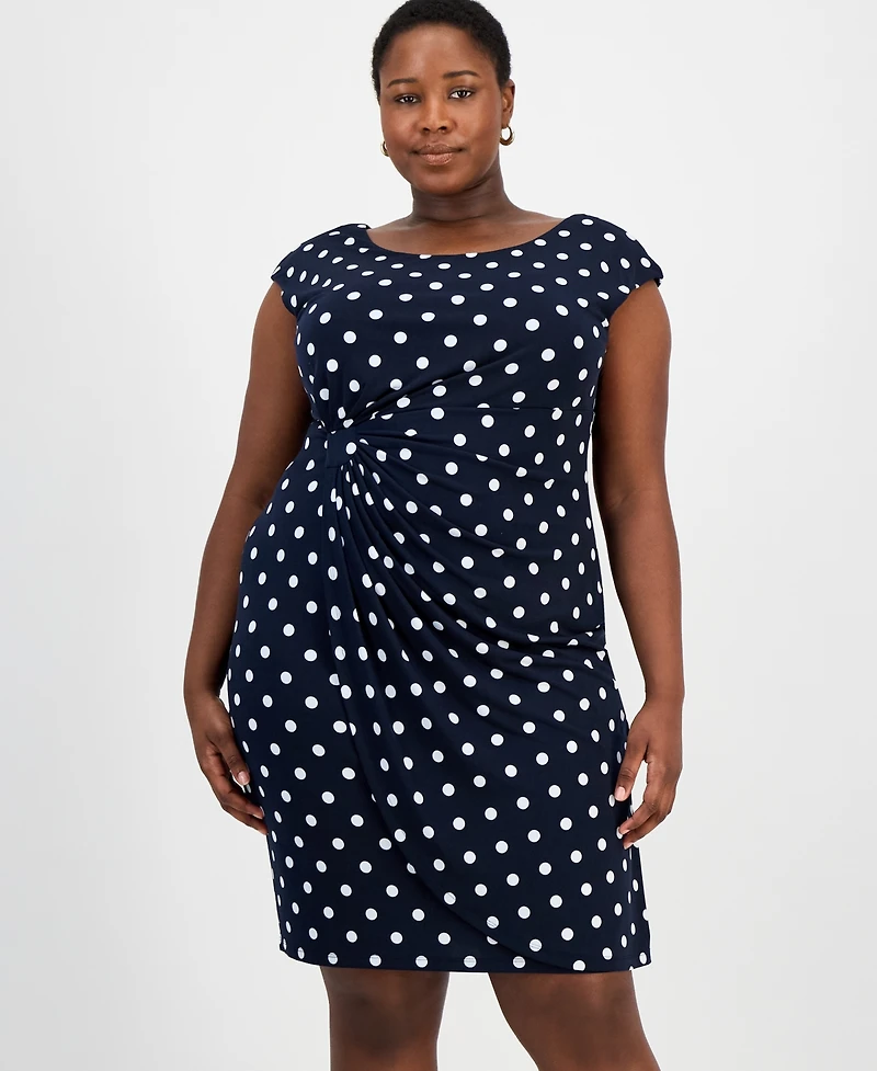 Connected Plus Printed Jersey Sheath Dress