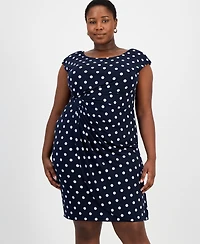 Connected Plus Printed Jersey Sheath Dress