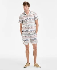 Sun + Stone Men's Ace Short Sleeve Printed Button-Front Camp Shirt, Exclusively at Macy's