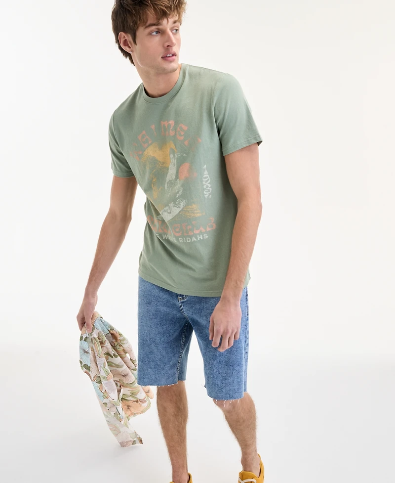 Sun + Stone Men's Surf Club Short Sleeve Graphic Crewneck T-Shirt, Exclusively at Macy's