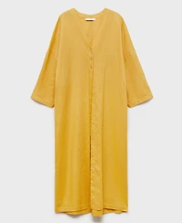 Mango Women's Oversize Linen-Blend Dress
