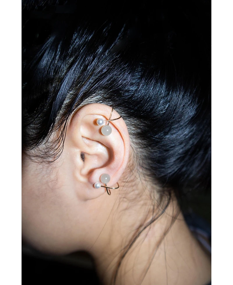 seree Colette — Jade and pearl ear cuffs