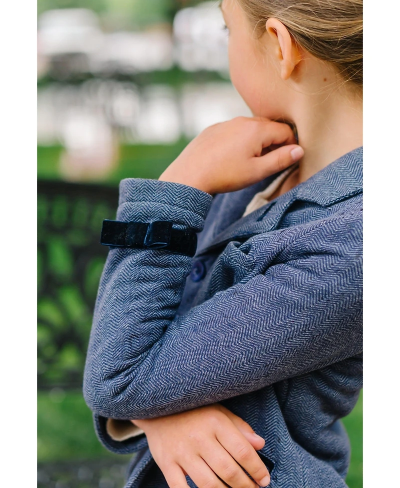 Hope & Henry Toddler Girls Dressy Knit Jacquard Riding Blazer