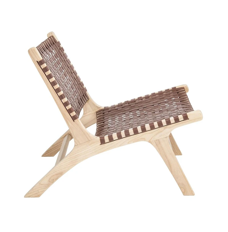 Luna Leather Woven Accent Chair