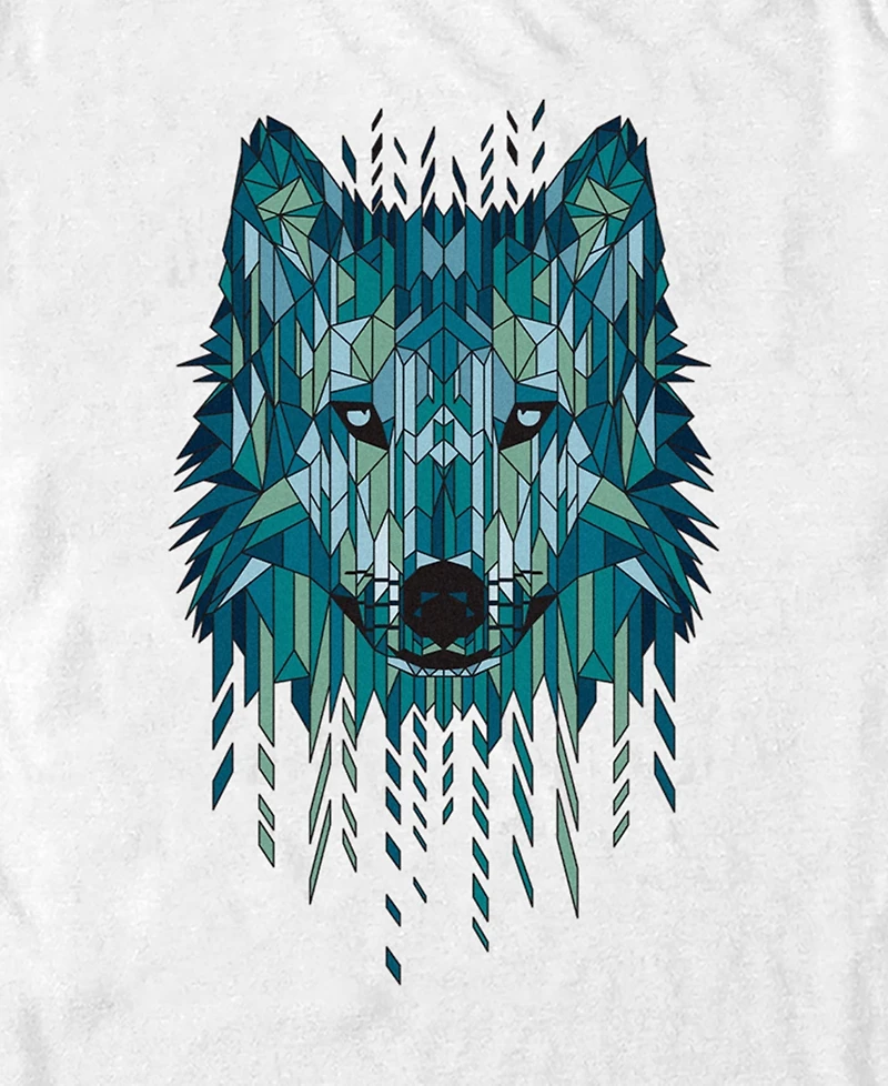 Design By Humans Men's Geometric Wolf Short Sleeve T-Shirt