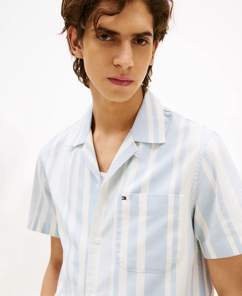 Tommy Hilfiger Men's Relaxed-Fit Stripe Camp Shirt