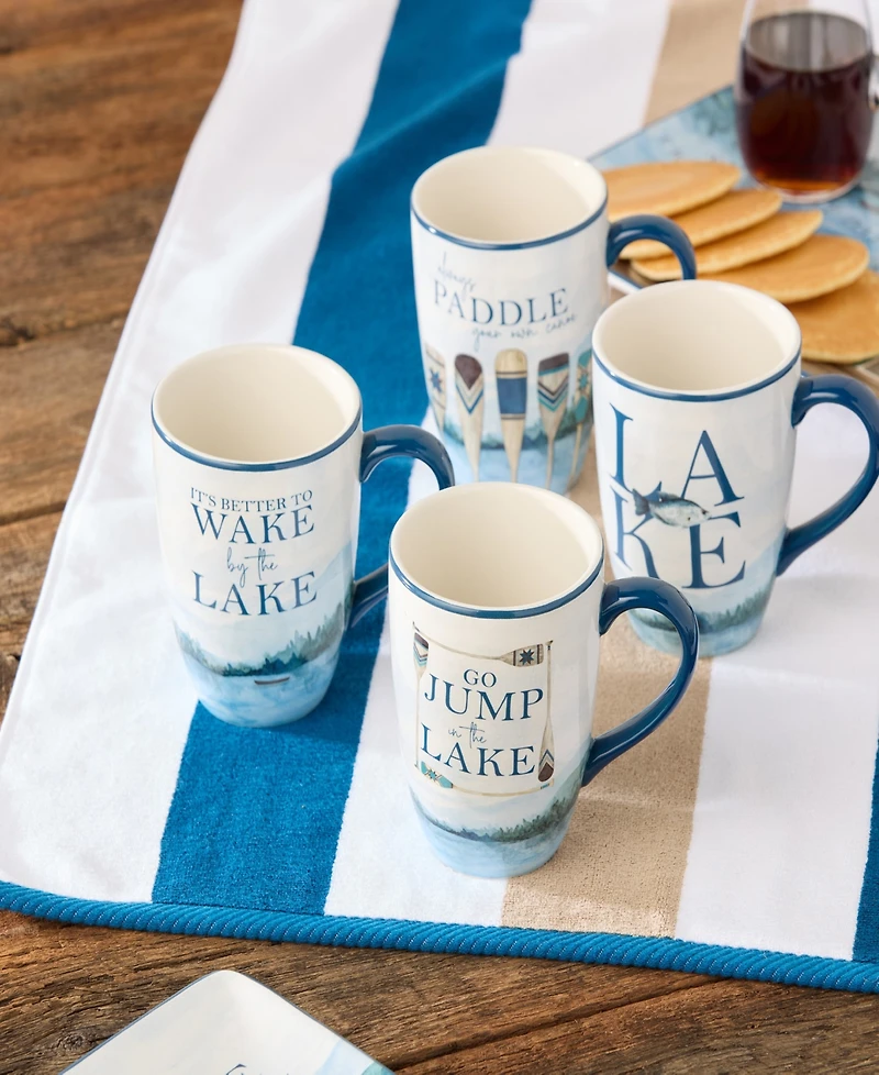 Certified International Wake At The Lake 4-Pc. Mugs, Service For 4