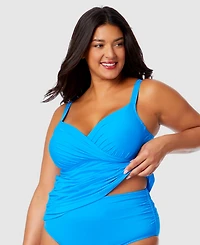 Anne Cole Plus Shirred Tankini Top