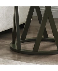 Kings Brand Furniture Emma Side End Table - Modern Round Farmhouse Accent for Living Room, Bedroom, Office