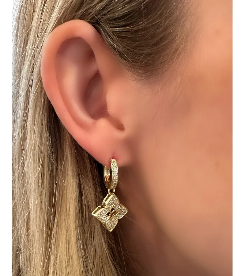 Quatrefoil Cz Drop Earring
