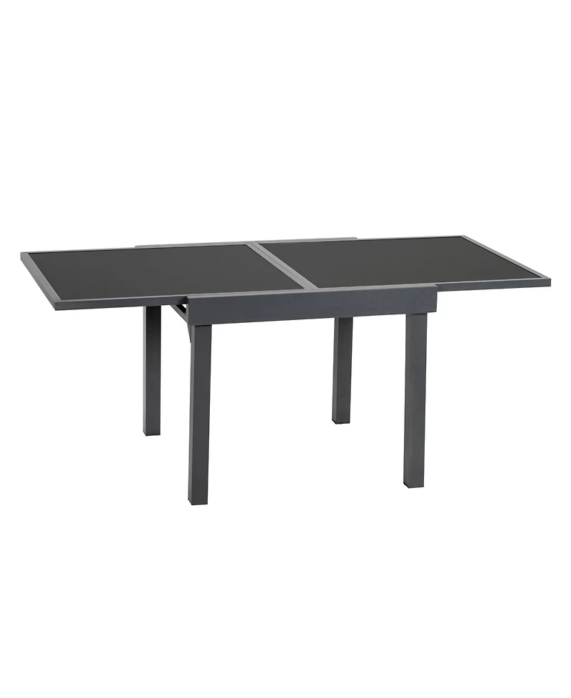 35" Square Metal Extendable Outdoor Side Table