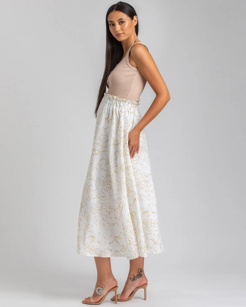 Pietro Brunelli Maternity Floral Print Hidden Pocket Midi Olivia Skirt