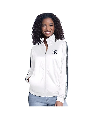 G-iii Sports by Carl Banks Women's White New York Yankees Gear Ii Full-Zip Track Jacket