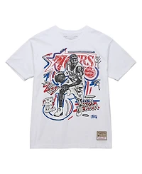 Mitchell & Ness Men's Allen Iverson White Philadelphia 76ers Hardwood Classics Chalked Up T-Shirt