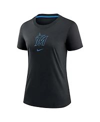 Nike Women's Black Miami Marlins Authentic Collection Early Work Tri-Blend T-Shirt
