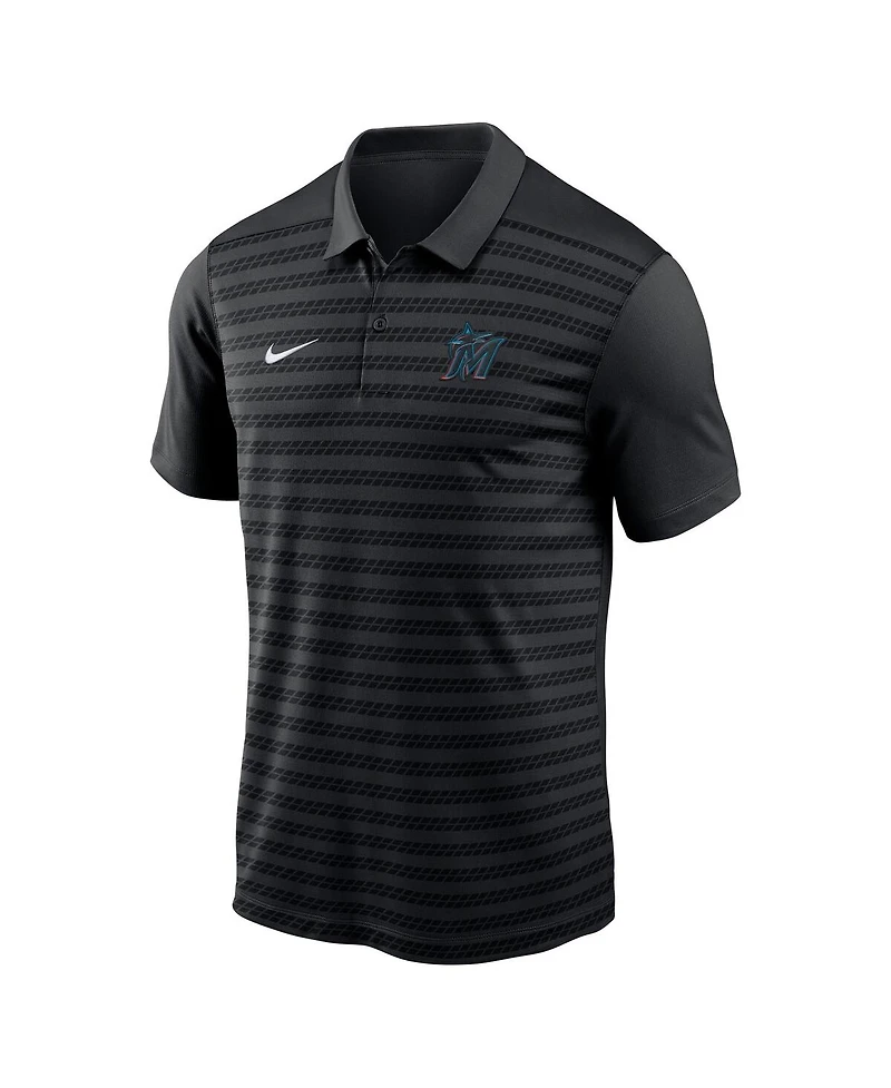 Nike Men's Black Miami Marlins Authentic Collection Victory Performance Polo Shirt