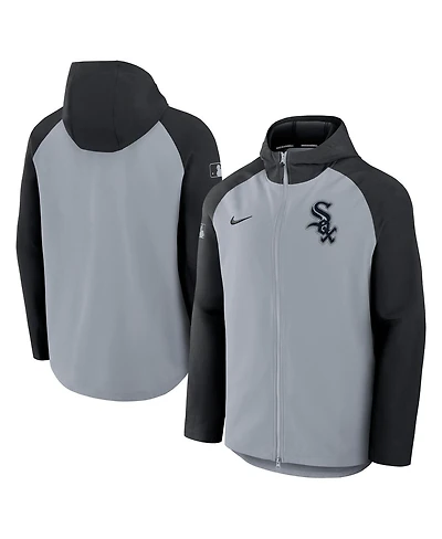 Nike Men's Gray/Black Chicago White Sox Authentic Collection Raglan Performance Full-Zip Jacket