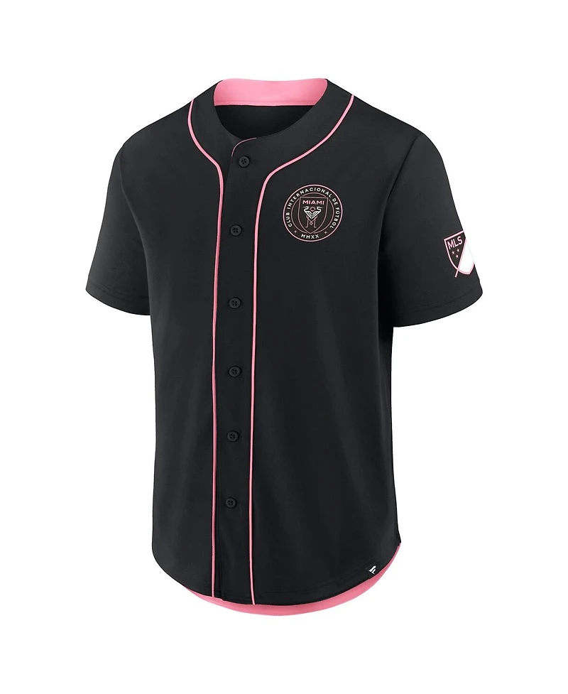 Fanatics Men's Black Inter Miami Cf Injury Time Baseball Jersey