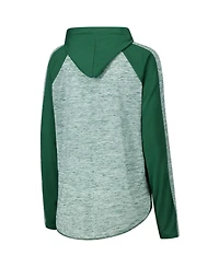 G-iii 4Her by Carl Banks Women's Green Michigan State Spartans Underdog Bling Raglan Long Sleeve Hoodie T-Shirt