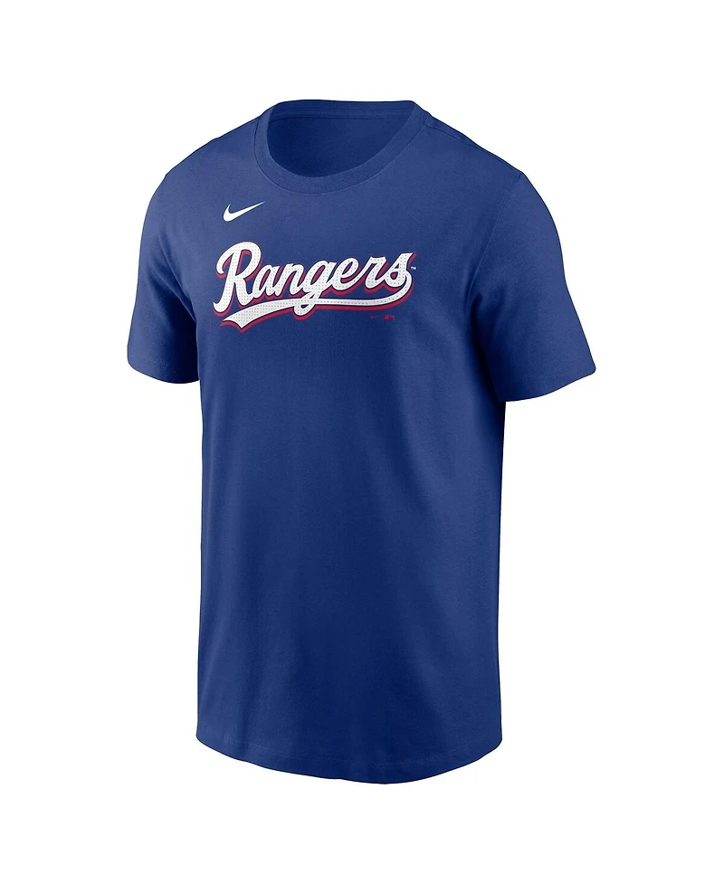 Nike Men's Evan Carter Royal Texas Rangers Fuse Name Number T-Shirt