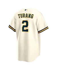 Nike Men's Brice Turang Cream Milwaukee Brewers Home Replica Jersey