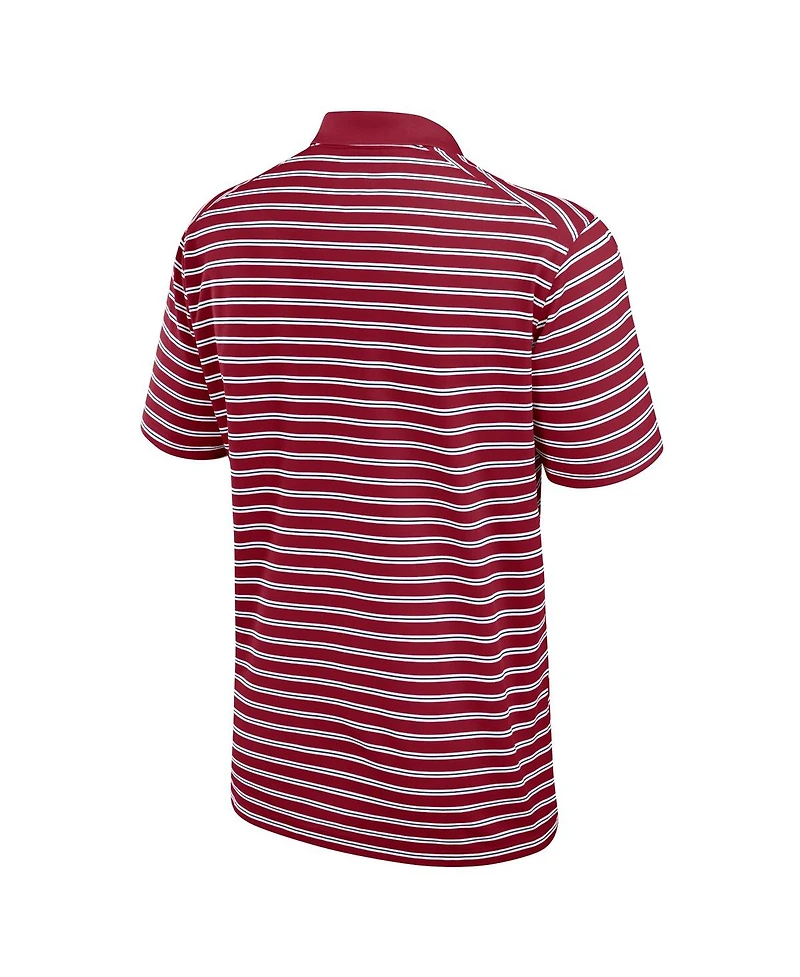 Nike Men's Cardinal/White Stanford Cardinal Primetime Victory Striped Performance Polo Shirt