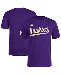 Adidas Men's Purple Washington Huskies Fresh Wordmark T-Shirt