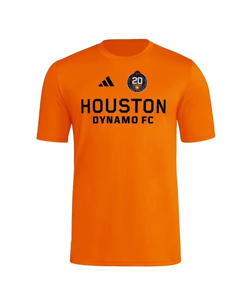 Adidas Men's Orange Houston Dynamo Fc 2025 Jersey Hook Aeroready T-Shirt